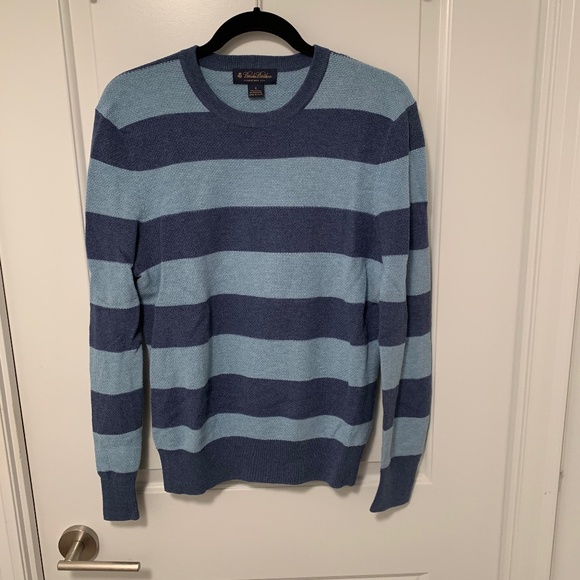 Mens Lightweight Striped Brooks Brothers Sweater - Picture 3 of 4